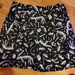 Dino Skeleton Skater Skirt